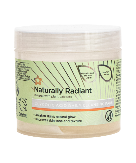 Picture of Superdrug Naturally Radiant Glycolic Acid Cleansing Pads